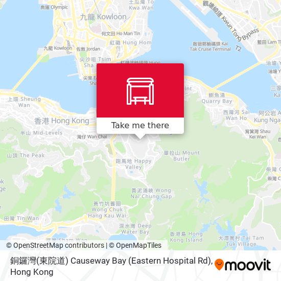 銅鑼灣(東院道) Causeway Bay (Eastern Hospital Rd) map