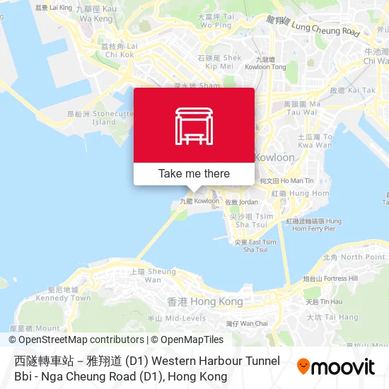 西隧轉車站－雅翔道 (D1) Western Harbour Tunnel Bbi - Nga Cheung Road (D1)地圖
