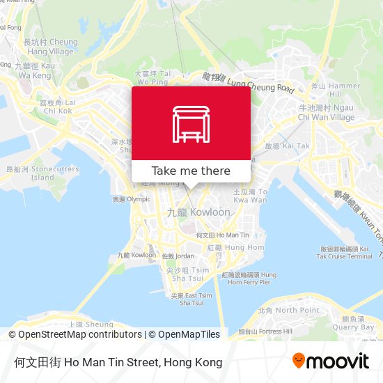 何文田街 Ho Man Tin Street map