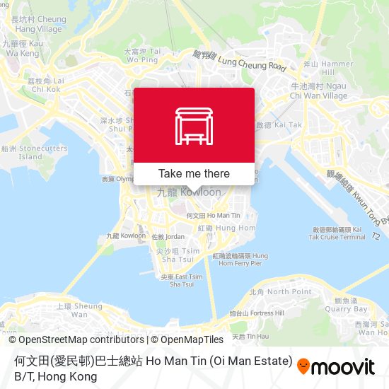 何文田(愛民邨)巴士總站 Ho Man Tin (Oi Man Estate) B / T map