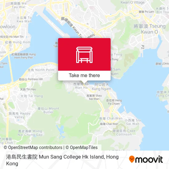 港島民生書院 Mun Sang College Hk Island map