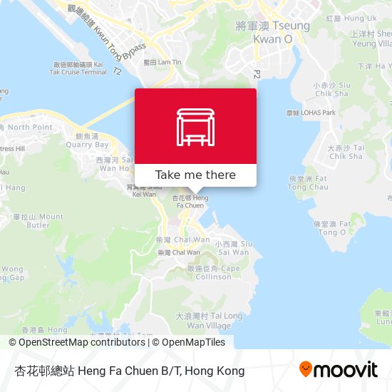 杏花邨總站 Heng Fa Chuen B/T map