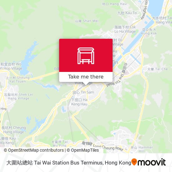 大圍站總站 Tai Wai Station Bus Terminus map