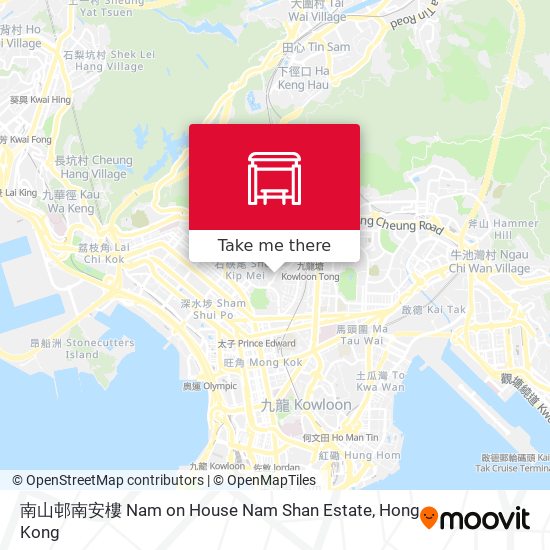 南山邨南安樓 Nam on House Nam Shan Estate map