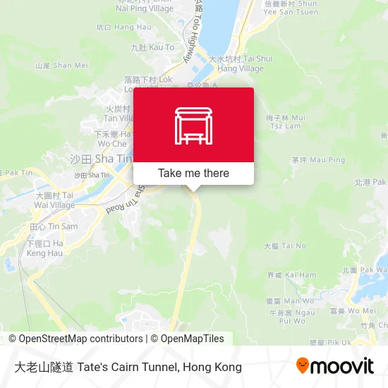 大老山隧道 Tate's Cairn Tunnel map