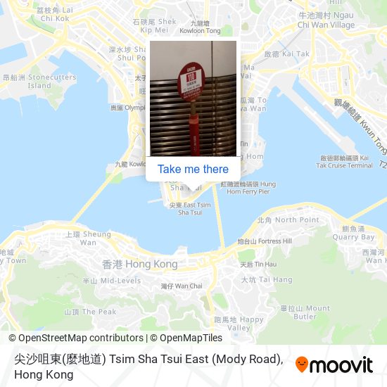 尖沙咀東(麼地道) Tsim Sha Tsui East (Mody Road) map