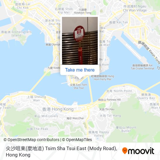 尖沙咀東(麼地道) Tsim Sha Tsui East (Mody Road)地圖