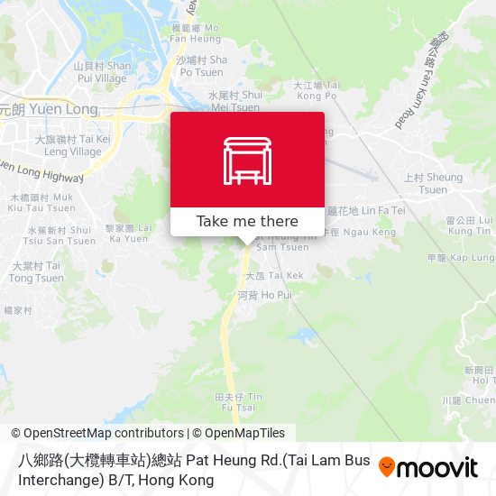 八鄉路(大欖轉車站)總站 Pat Heung Rd.(Tai Lam Bus Interchange) B / T map