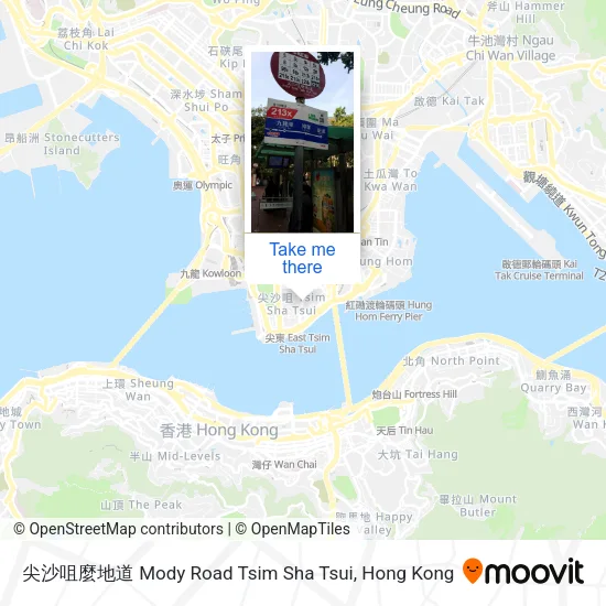 尖沙咀麼地道 Mody Road Tsim Sha Tsui map