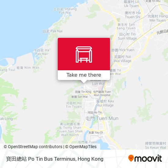 寶田總站 Po Tin Bus Terminus map