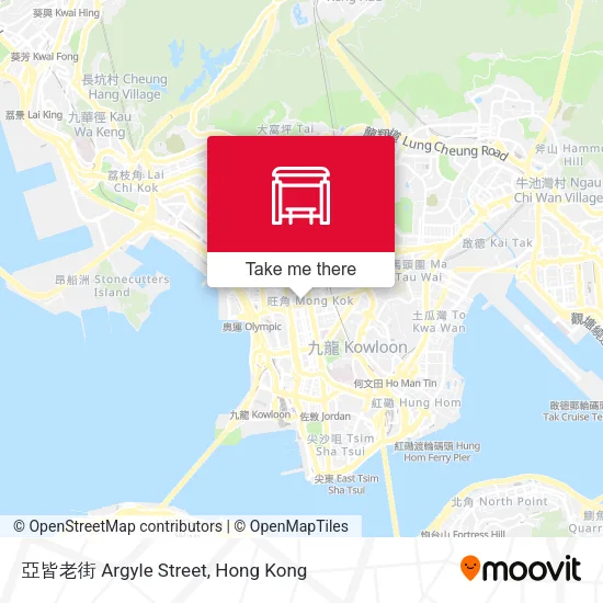 亞皆老街 Argyle Street地圖