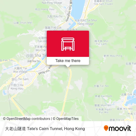 大老山隧道 Tate's Cairn Tunnel map