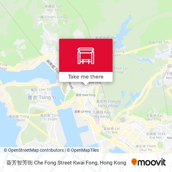 葵芳智芳街 Che Fong Street Kwai Fong map