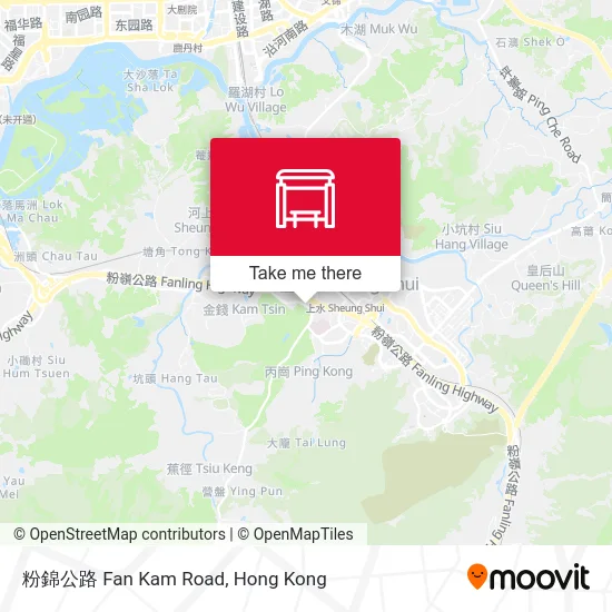 粉錦公路 Fan Kam Road map