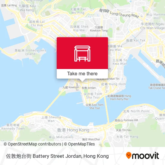 佐敦炮台街 Battery Street Jordan地圖