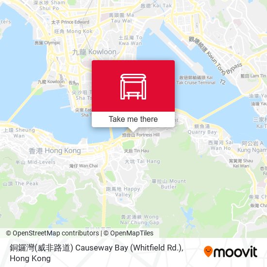 銅鑼灣(威非路道) Causeway Bay (Whitfield Rd.) map