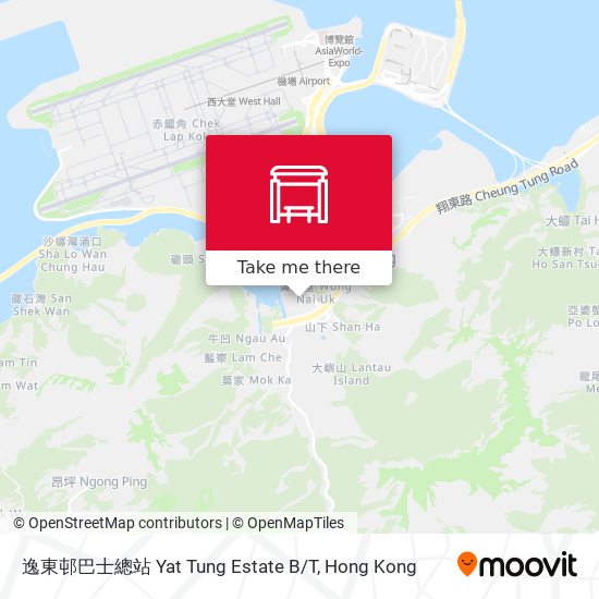 逸東邨巴士總站 Yat Tung Estate B/T map