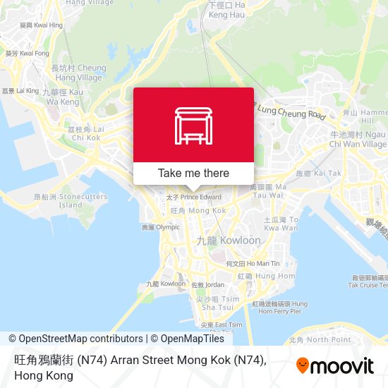 旺角鴉蘭街 (N74) Arran Street Mong Kok (N74)地圖
