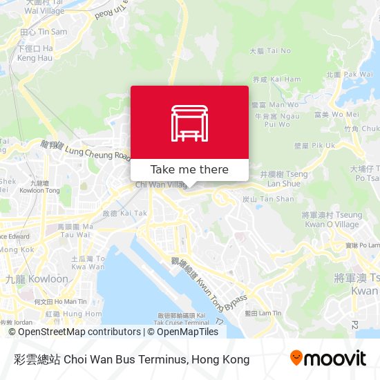 彩雲總站 Choi Wan Bus Terminus map