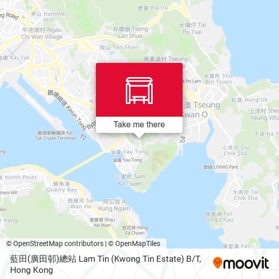 藍田(廣田邨)總站 Lam Tin (Kwong Tin Estate) B / T map