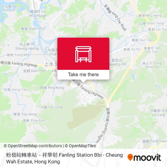 粉嶺站轉車站－祥華邨 Fanling Station Bbi - Cheung Wah Estate map