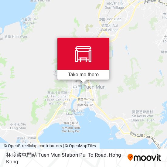 杯渡路屯門站 Tuen Mun Station Pui To Road map