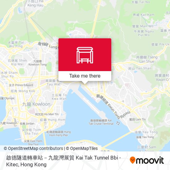 啟德隧道轉車站－九龍灣展貿 Kai Tak Tunnel Bbi - Kitec map