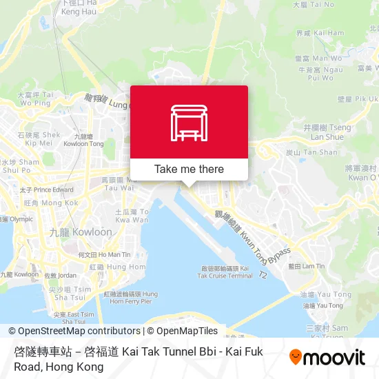啓隧轉車站－啓福道 Kai Tak Tunnel Bbi - Kai Fuk Road map