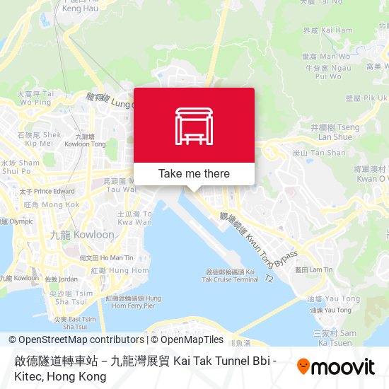 啟德隧道轉車站－九龍灣展貿 Kai Tak Tunnel Bbi - Kitec map