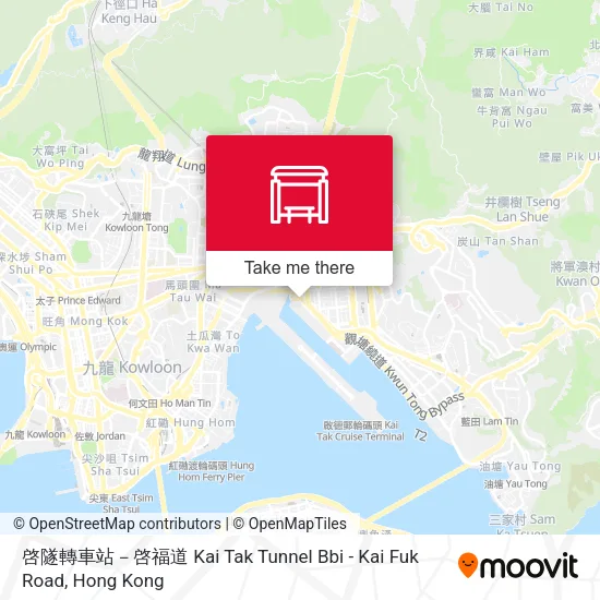 啓隧轉車站－啓福道 Kai Tak Tunnel Bbi - Kai Fuk Road map