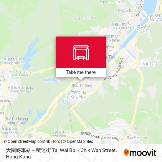 大圍轉車站－積運街 Tai Wai Bbi - Chik Wan Street map
