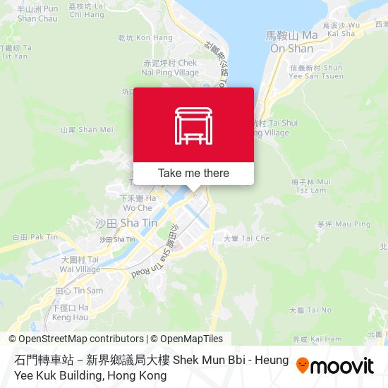 石門轉車站－新界鄉議局大樓 Shek Mun Bbi - Heung Yee Kuk Building map