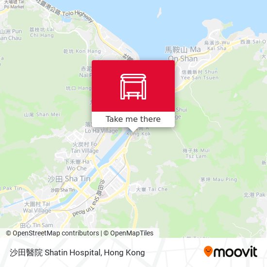 沙田醫院 Shatin Hospital map