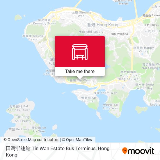 田灣邨總站 Tin Wan Estate Bus Terminus map