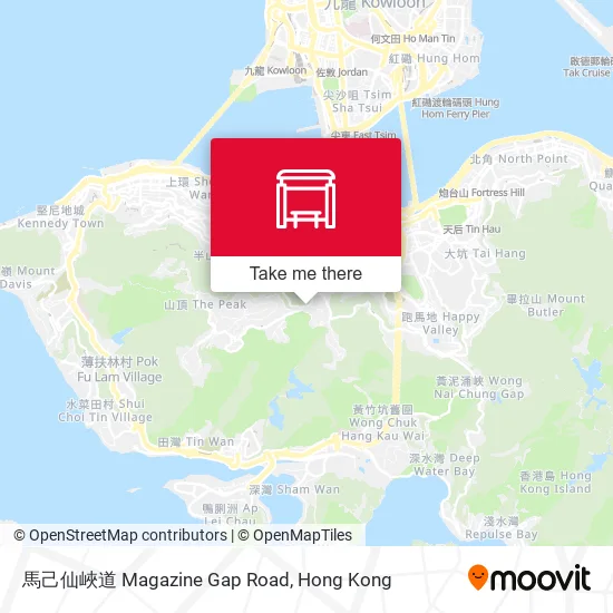 馬己仙峽道 Magazine Gap Road map