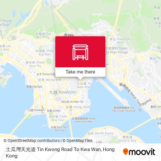 土瓜灣天光道 Tin Kwong Road To Kwa Wan map