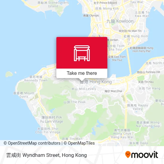 雲咸街 Wyndham Street map