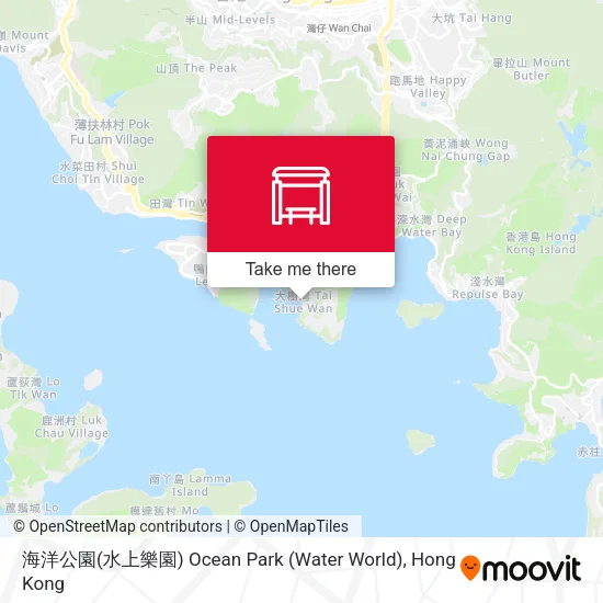 海洋公園(水上樂園) Ocean Park (Water World) map