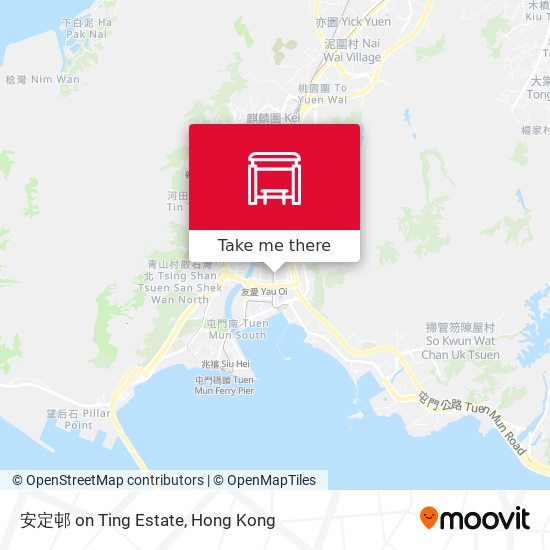 安定邨 on Ting Estate map