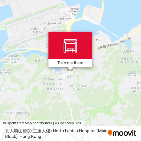 北大嶼山醫院(主座大樓) North Lantau Hospital (Main Block)地圖