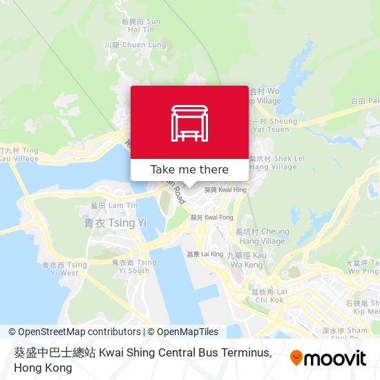葵盛中巴士總站 Kwai Shing Central Bus Terminus map