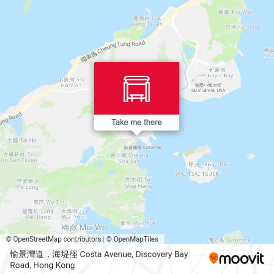 愉景灣道，海堤徑 Costa Avenue, Discovery Bay Road map
