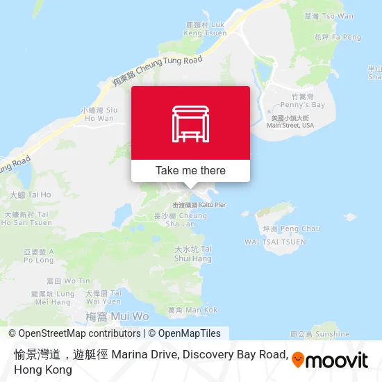 愉景灣道，遊艇徑 Marina Drive, Discovery Bay Road map