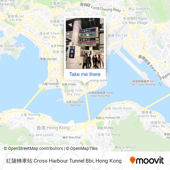 紅隧轉車站 Cross Harbour Tunnel Bbi map