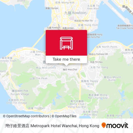 灣仔維景酒店 Metropark Hotel Wanchai map