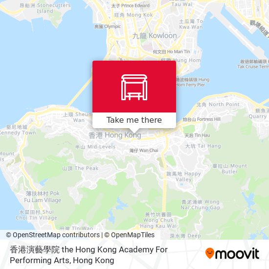 香港演藝學院 the Hong Kong Academy For Performing Arts map