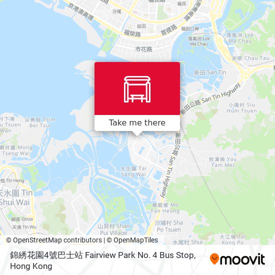 錦綉花園4號巴士站 Fairview Park No. 4 Bus Stop map