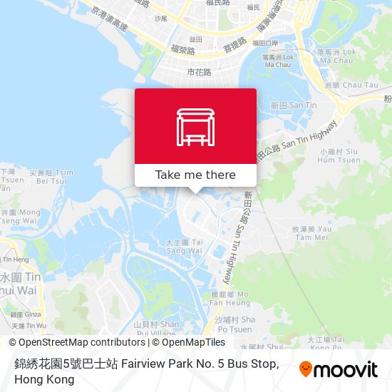 錦綉花園5號巴士站 Fairview Park No. 5 Bus Stop map