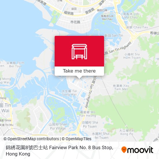 錦綉花園8號巴士站 Fairview Park No. 8 Bus Stop map