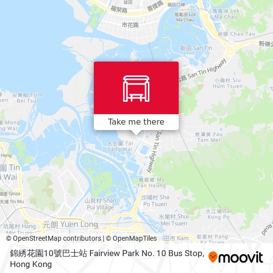 錦綉花園10號巴士站 Fairview Park No. 10 Bus Stop map